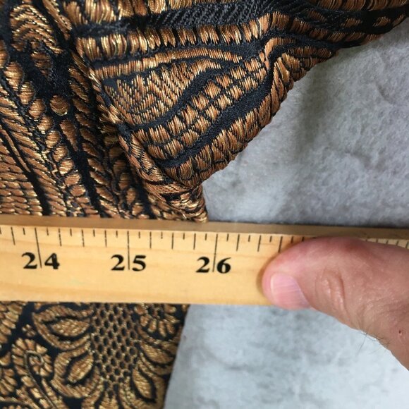 Sue.Anu Jacket Womens Large Black Gold Elephants Silk Hand Stamped Sartor Lal - Picture 4 of 16